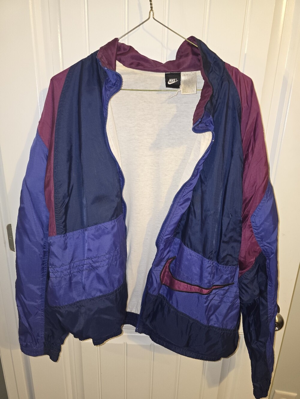 Nike Men Vintage-Style Windbreaker Jacket - Navy & Purple